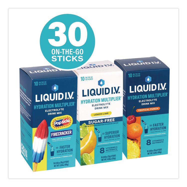Hydration Multiplier Electrolyte Drink Mix Variety Pack, Assorted Flavors, Yields 16 oz per Stick, 30 Sticks/Carton