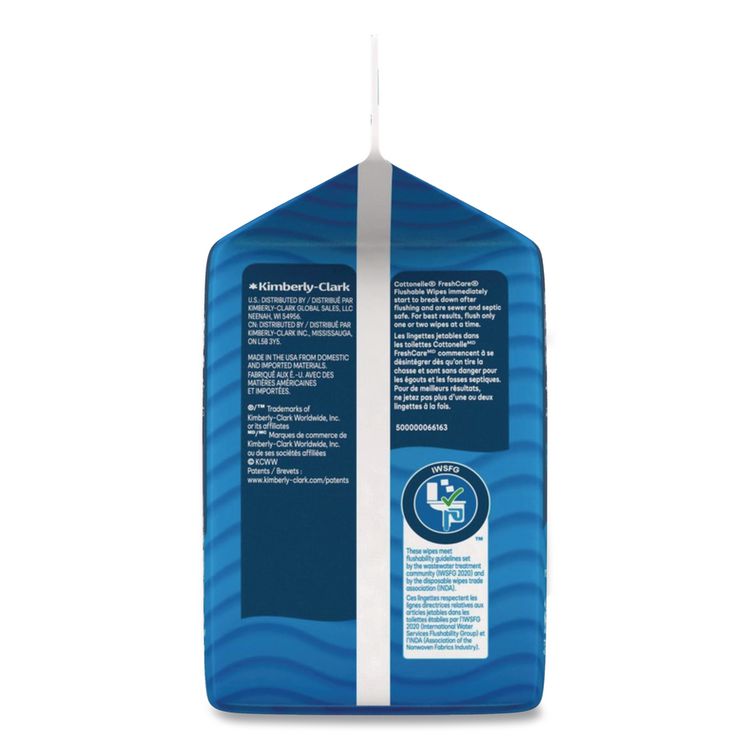 Fresh Care Flushable Cleansing Cloths, 1-Ply, 5 x 7.25, White, 168/Pack, 8 Packs/Carton