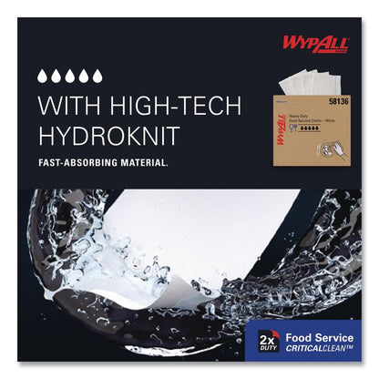 Heavy-Duty Foodservice Cloths, 1-Ply, 12.5 x 15, White, 300 Sheets/Box