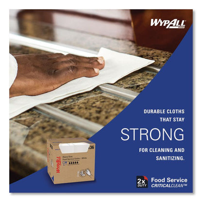 Heavy-Duty Foodservice Cloths, 1-Ply, 12.5 x 15, White, 300 Sheets/Box