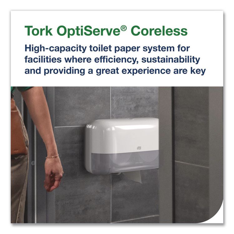 OptiServe Coreless Two-Roll Horizontal Bath Tissue Dispenser, 14.2 x 5.1 x 8.2, Black