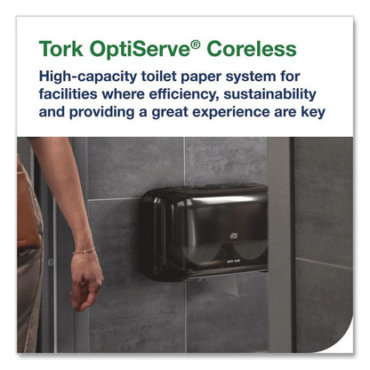 OptiServe Coreless Two-Roll Horizontal Bath Tissue Dispenser, 14.2 x 5.1 x 8.2, Black