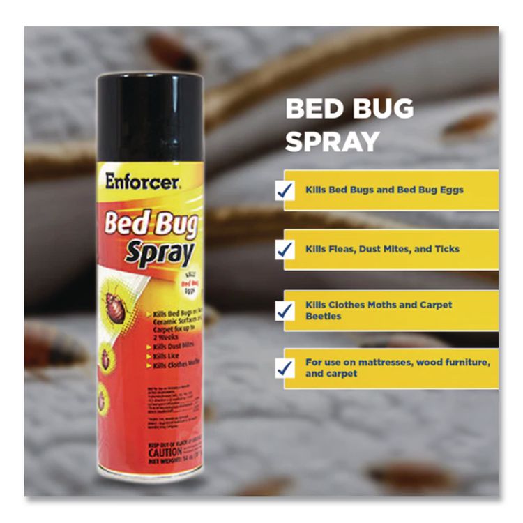 Bed Bug Spray, For Bed Bugs/Dust Mites/Lice/Moths, 14 oz Aerosol Spray, 12/Carton