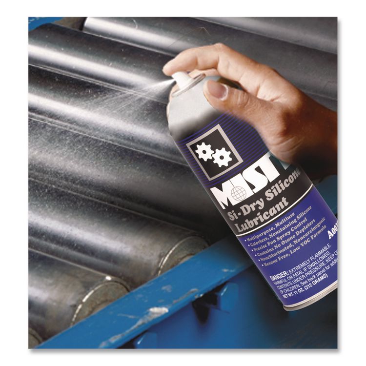 Si-Dry Silicone Spray Lubricant, 11 oz Aerosol Can, 12/Carton