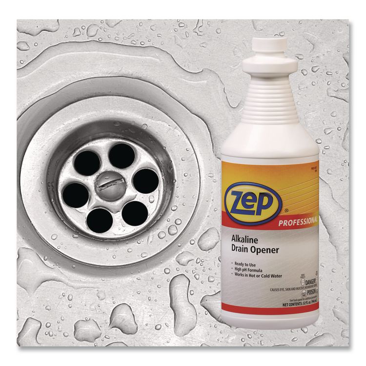 Alkaline Drain Opener, 32 oz Bottle, 12/Carton