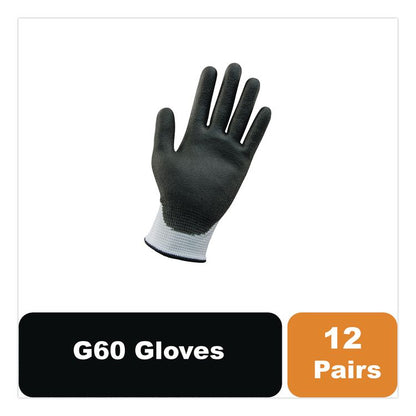 G60 ANSI Level 2 Cut-Resistant Gloves, EN388: 4343, 8.86" Long, Medium (Size 8), White/Black, 12 Pairs/Carton