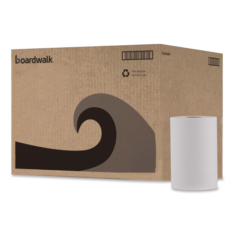 Hardwound Paper Towels, Nonperforated, 1-Ply, 8" x 350 ft, White, 12 Rolls/Carton