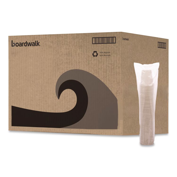 Paper Hot Cups, 8 oz, White, 50/Sleeve, 20 Sleeves/Carton