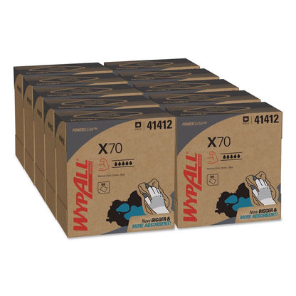 X70 Cloths, POP-UP Box, 9.13 x 16.8, Blue, 96/Box, 10 Boxes/Carton