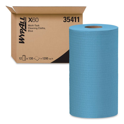 General Clean X60 Cloths, Small Roll, 9.8 x 13.4, Blue, 130/Roll, 12 Rolls/Carton