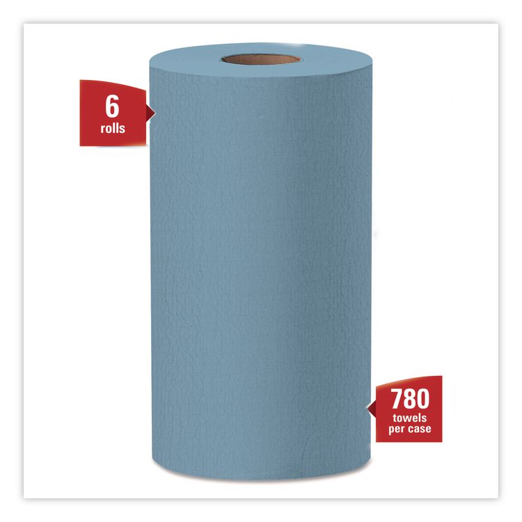 General Clean X60 Cloths, Small Roll, 13.5 x 19.6, Blue, 130/Roll, 6 Rolls/Carton