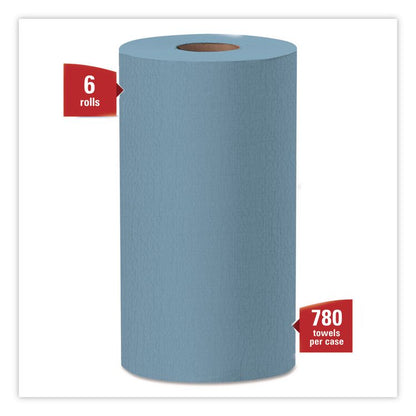 General Clean X60 Cloths, Small Roll, 13.5 x 19.6, Blue, 130/Roll, 6 Rolls/Carton