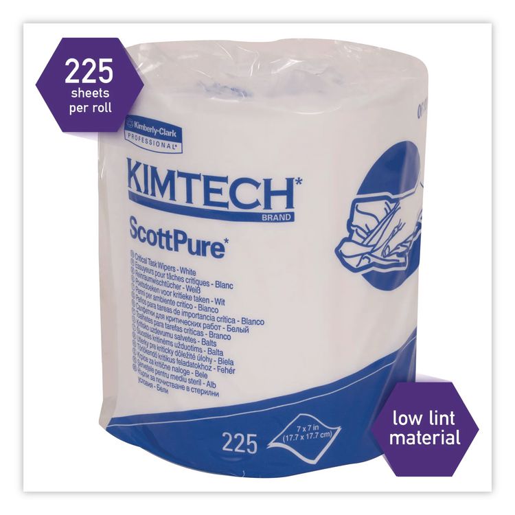 SCOTTPURE Critical Task, Center-Pull Roll Jr., 7 x 7, White, 225/Roll, 6/Carton