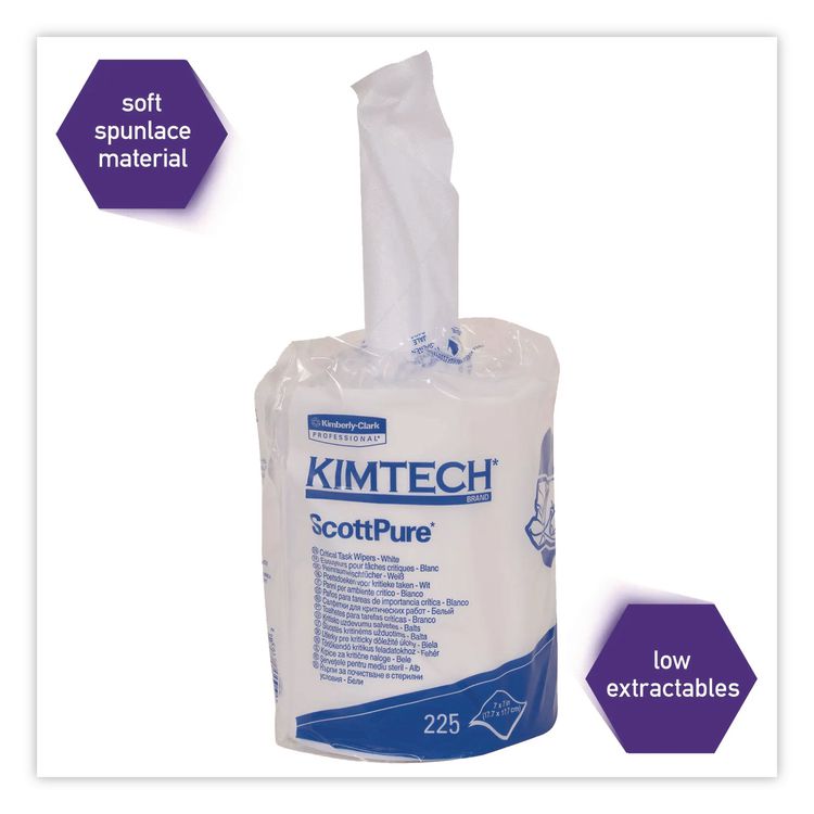 SCOTTPURE Critical Task, Center-Pull Roll Jr., 7 x 7, White, 225/Roll, 6/Carton