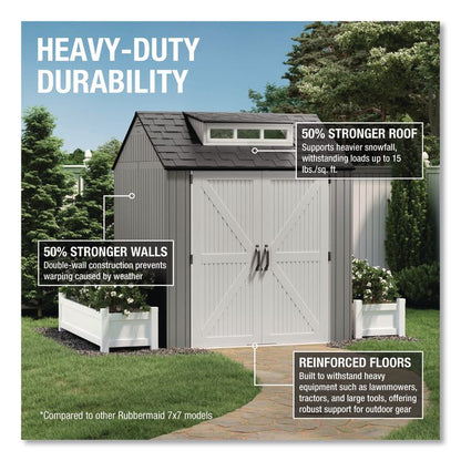 Storage Shed, 337 cu ft, 7 ft x 7 ft, Simple Gray