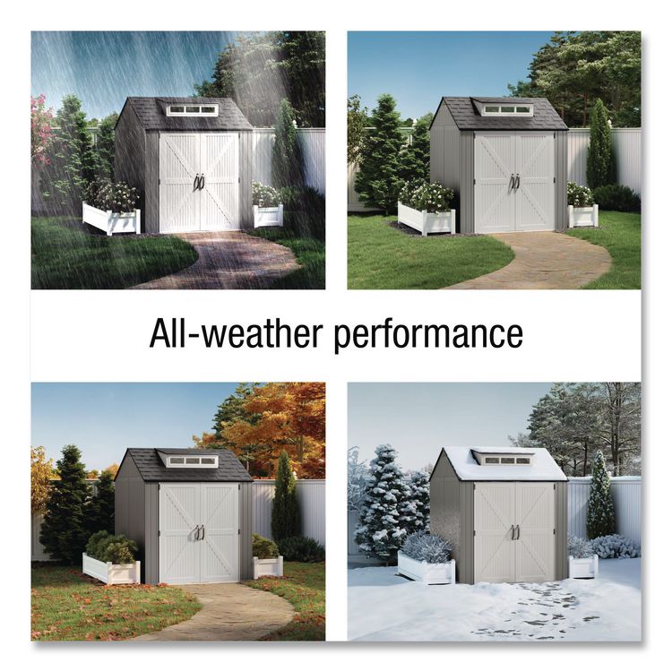 Storage Shed, 337 cu ft, 7 ft x 7 ft, Simple Gray