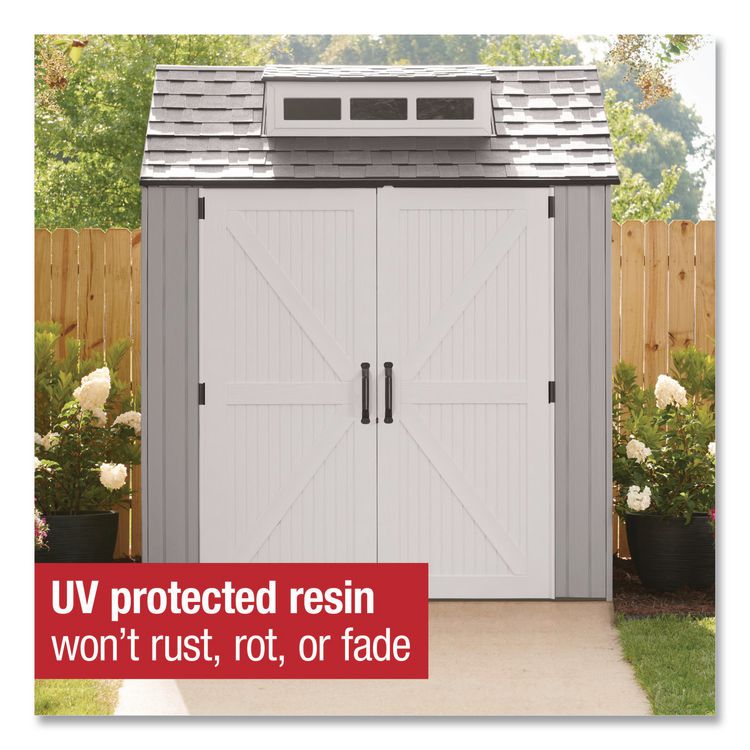 Storage Shed, 337 cu ft, 7 ft x 7 ft, Simple Gray