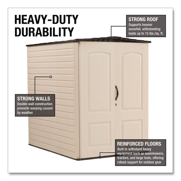 Vertical Storage Shed, 159 cu ft, 5 ft x 6 ft, Sandalwood