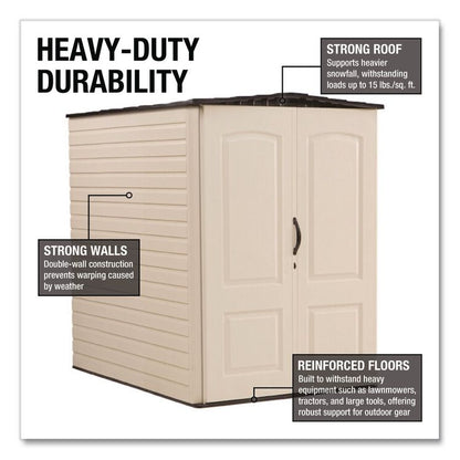 Vertical Storage Shed, 159 cu ft, 5 ft x 6 ft, Sandalwood