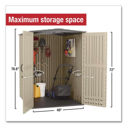 Vertical Storage Shed, 159 cu ft, 5 ft x 6 ft, Sandalwood