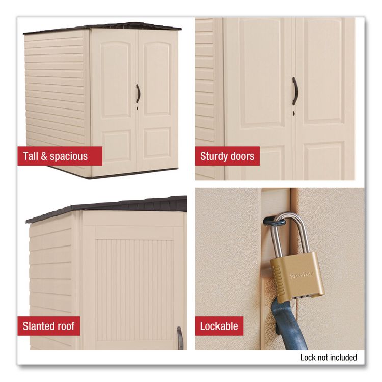 Vertical Storage Shed, 159 cu ft, 5 ft x 6 ft, Sandalwood