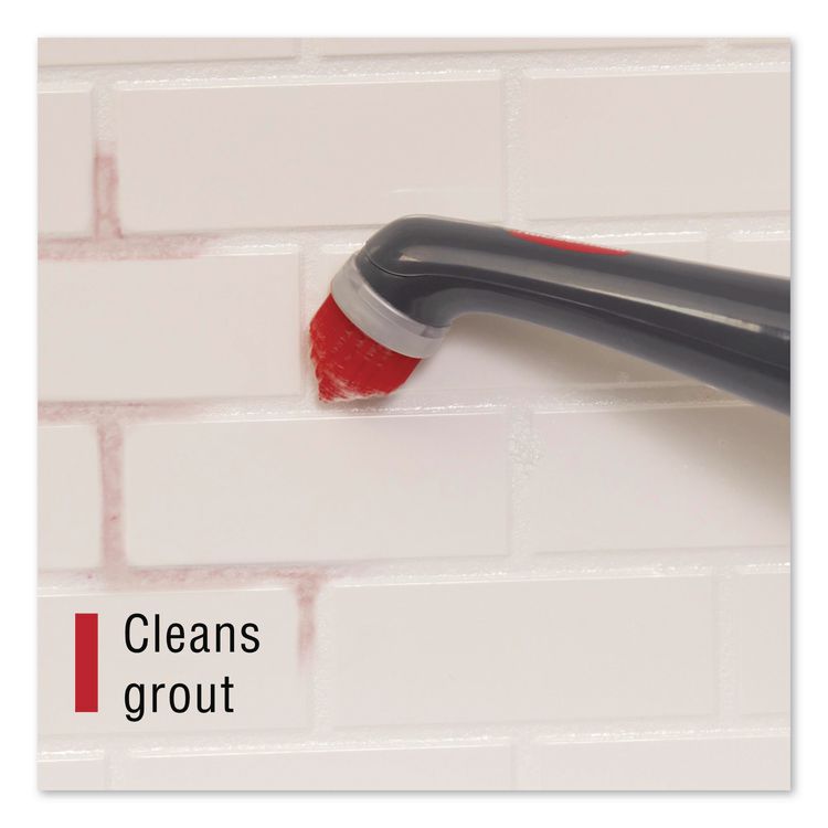 Reveal Power Scrubber, Red/White Nylon Bristles, 1.73" Brush, Red Plastic Handle