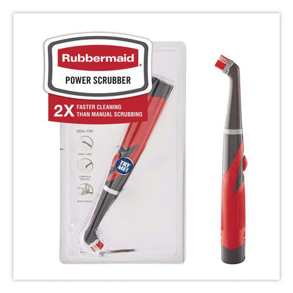 Multi-Purpose Cordless Battery Power Scrubber, Red/White Nylon Bristles, 12.68" Brush, 7" Red/Black Handle