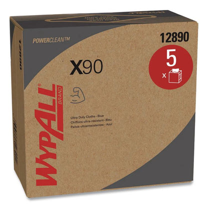 X90 Cloths, POP-UP Box, 2-Ply, 8.3 x 16.8, Denim Blue, 68/Box, 5 Boxes/Carton