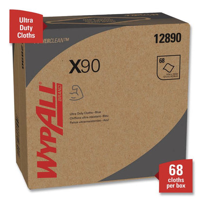 X90 Cloths, POP-UP Box, 2-Ply, 8.3 x 16.8, Denim Blue, 68/Box, 5 Boxes/Carton