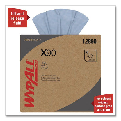X90 Cloths, POP-UP Box, 2-Ply, 8.3 x 16.8, Denim Blue, 68/Box, 5 Boxes/Carton