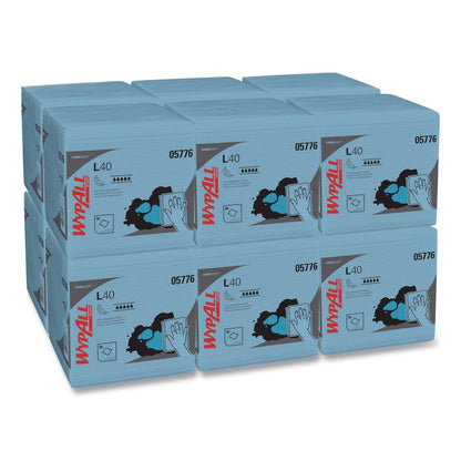 L40 Wiper, 1/4 Fold, Blue, 12.5 x 12, 56/Box, 12 Boxes/Carton