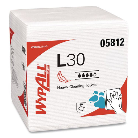 L30 Towels, Quarter Fold, 12.5 x 12, 90/Polypack, 12 Polypacks/Carton