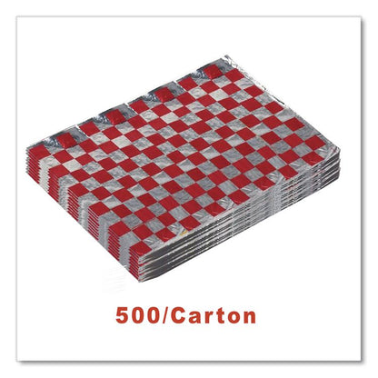 Foil Sheets, 10.5 x 13, Red Check, 500/Box, 4 Boxes/Carton
