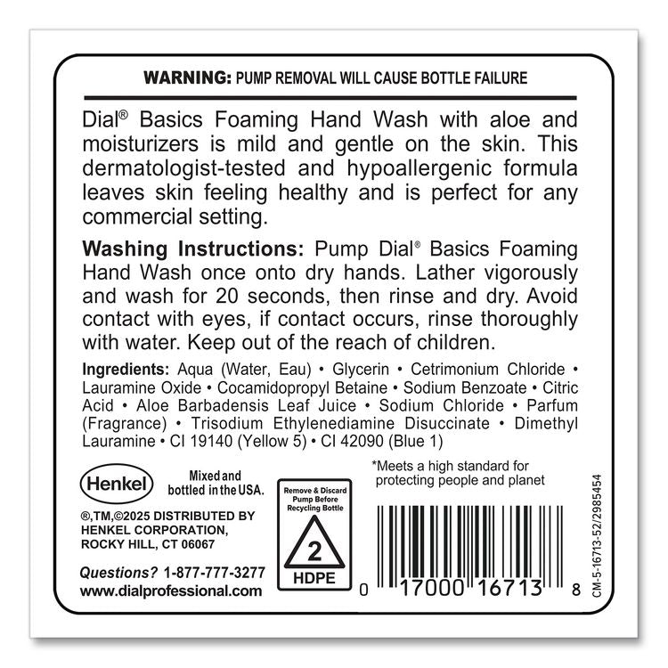 Basics Hypoallergenic Foaming Hand Wash Refill for FIT Manual Dispenser, Fresh Floral Scent, 1.2 L