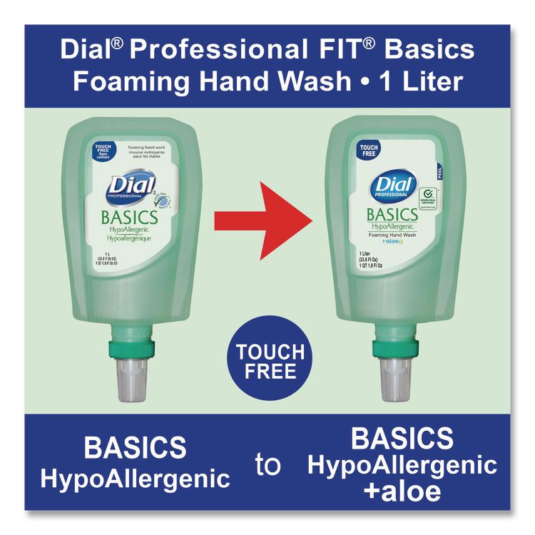 Basics Hypoallergenic Foaming Hand Wash Refill for FIT Touch Free Dispenser, Fresh Floral Scent, 1 L, 3/Carton