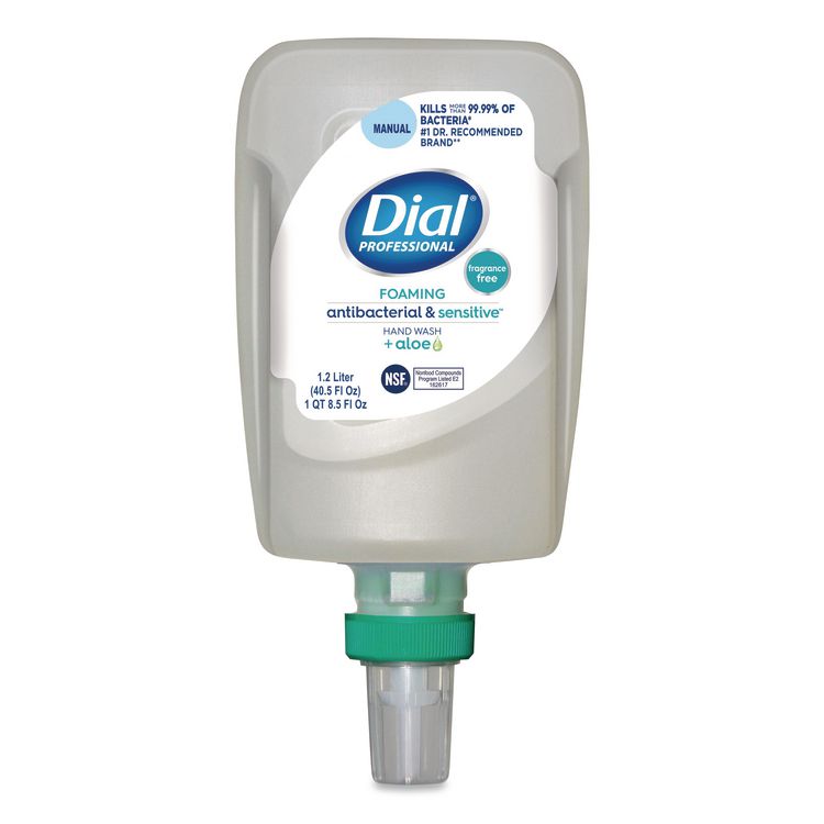 Antibacterial and Sensitive Foaming Hand Wash Refill for FIT Manual Dispenser, Fragrance-Free, 1.2 L, 3/Carton
