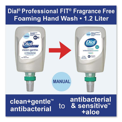 Antibacterial and Sensitive Foaming Hand Wash Refill for FIT Manual Dispenser, Fragrance-Free, 1.2 L, 3/Carton