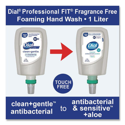 Antibacterial and Sensitive Foaming Hand Wash Refill for FIT Touch Free Dispenser, Fragrance-Free, 1 L, 3/Carton