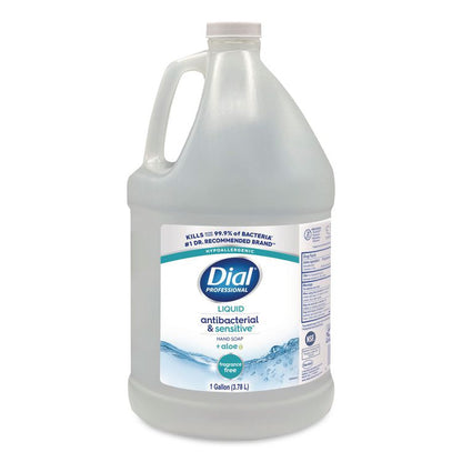 Antibacterial and Sensitive Liquid Hand Soap, Fragrance Free, 1 gal, 4/Carton