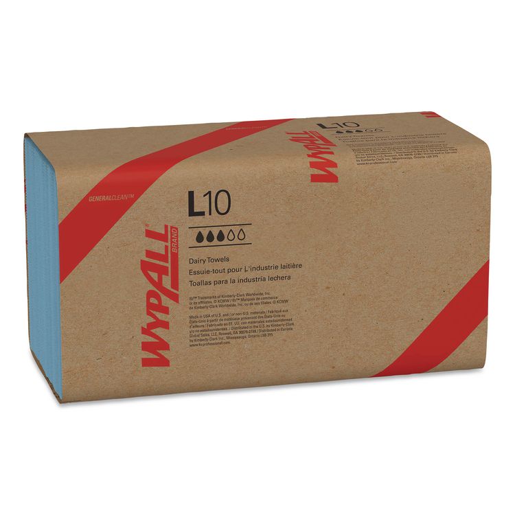 L10 Windshield Towels, Banded, 2-Ply, 9.38 x 10.25, Light Blue, 140/Pack, 16 Packs/Carton