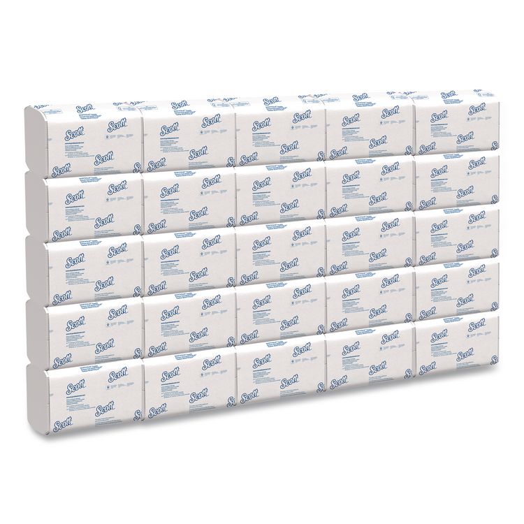 Pro Scottfold Towels, 1-Ply, 9.4 x 12.4, White, 175 Towels/Pack, 25 Packs/Carton