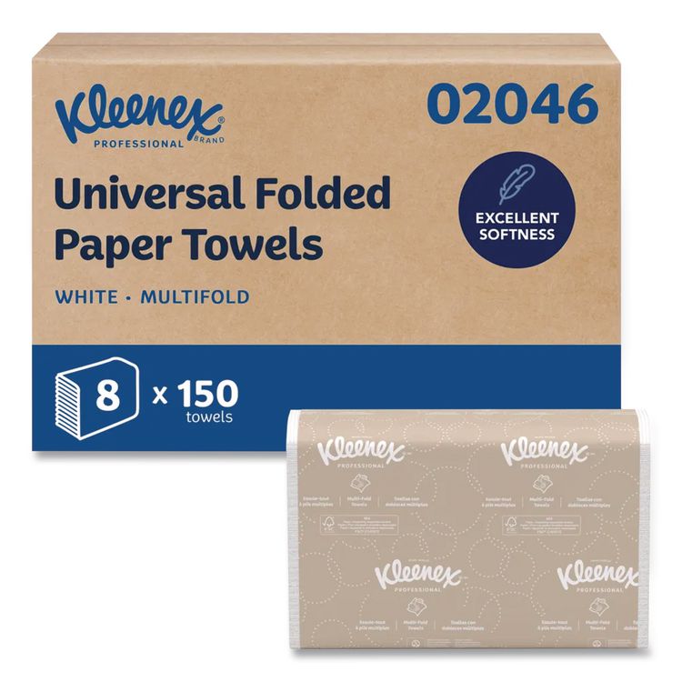 Multi-Fold Paper Towels, Convenience, 9.2 x 9.4, White, 150/Pack, 8 Packs/Carton