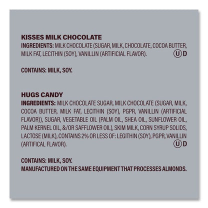 KISSES and HUGS Family Pack Assortment, 13.9 oz Bag, 3 Bags/Pack