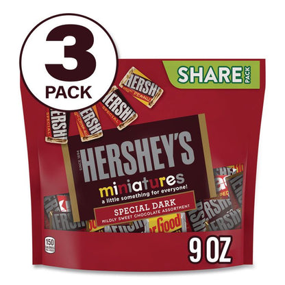 Miniatures Variety Share Pack, Dark Assortment, 9 oz Bag, 3/Pack