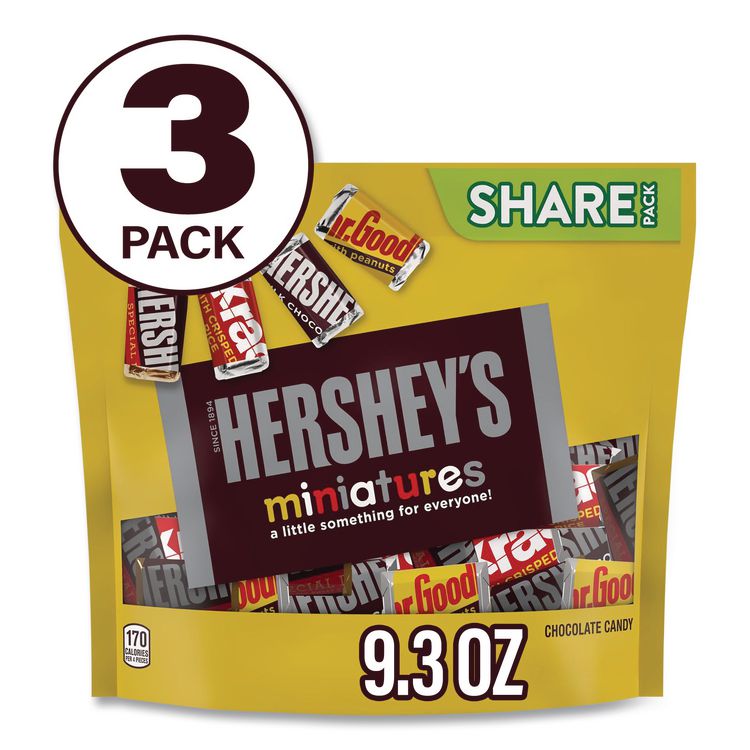 Miniatures Variety Share Pack, Assorted Chocolates, 9.3 oz Bag, 3/Pack