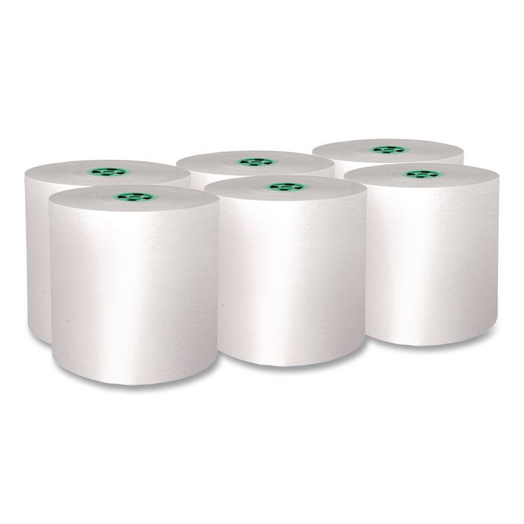 Pro Hard Roll Paper Towels with Absorbency Pockets for Scott Pro Dispenser, Green Core Only, 1-Ply, 7.5" x 900 ft,6 Rolls/CT