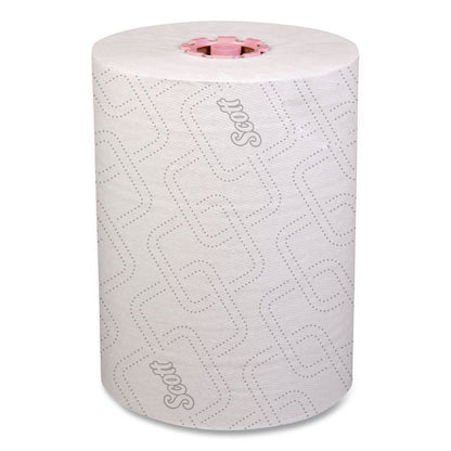 Slimroll Towels, 1-Ply, 8" x 580 ft, White/Pink Core, Traditional Business, 6 Rolls/Carton