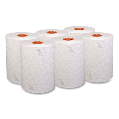 Slimroll Towels, 1-Ply, 8" x 580 ft, White/Orange Core, 6 Roll/Carton