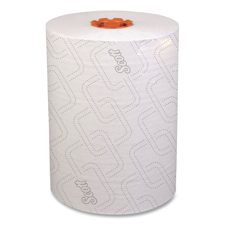 Slimroll Towels, 1-Ply, 8" x 580 ft, White/Orange Core, 6 Roll/Carton