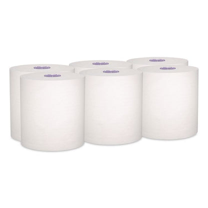 100% Recycled Hard Roll Paper Towels, 1-Ply, 8" x 700 ft, White, 6/Carton